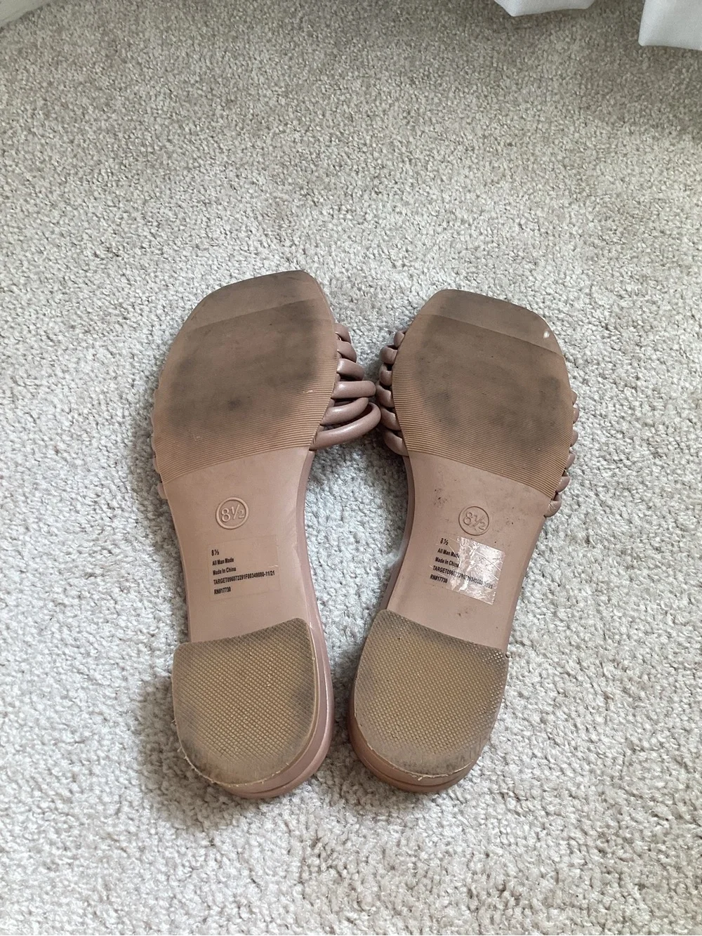 a new day Jane Strappy Slide Sandals in Nude